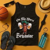 On My Wurst Behavior Funny Oktoberfest Tank Top thumb 4