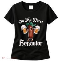 On My Wurst Behavior Funny Oktoberfest Women's T-Shirt thumb 0