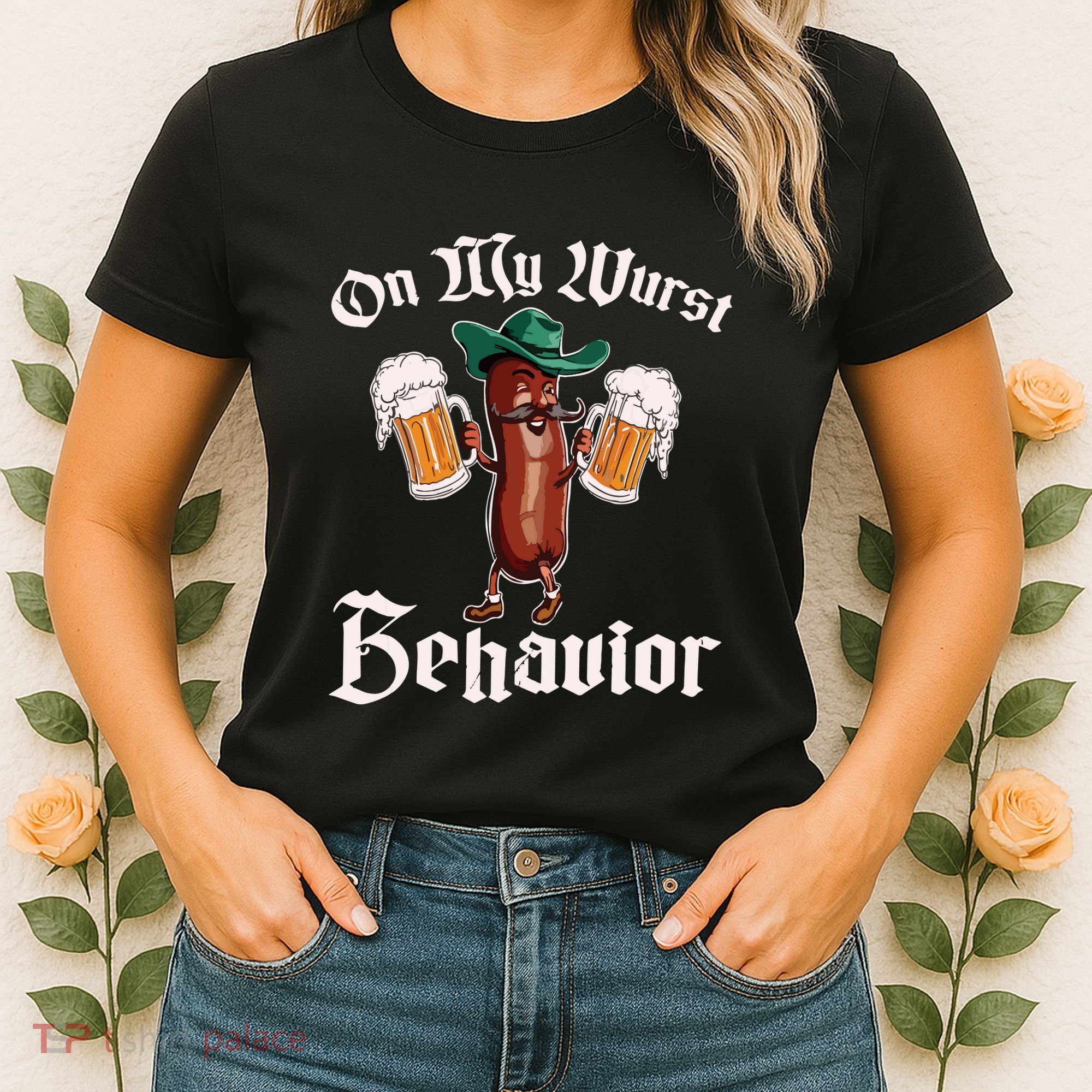 On My Wurst Behavior Funny Oktoberfest Women's T-Shirt