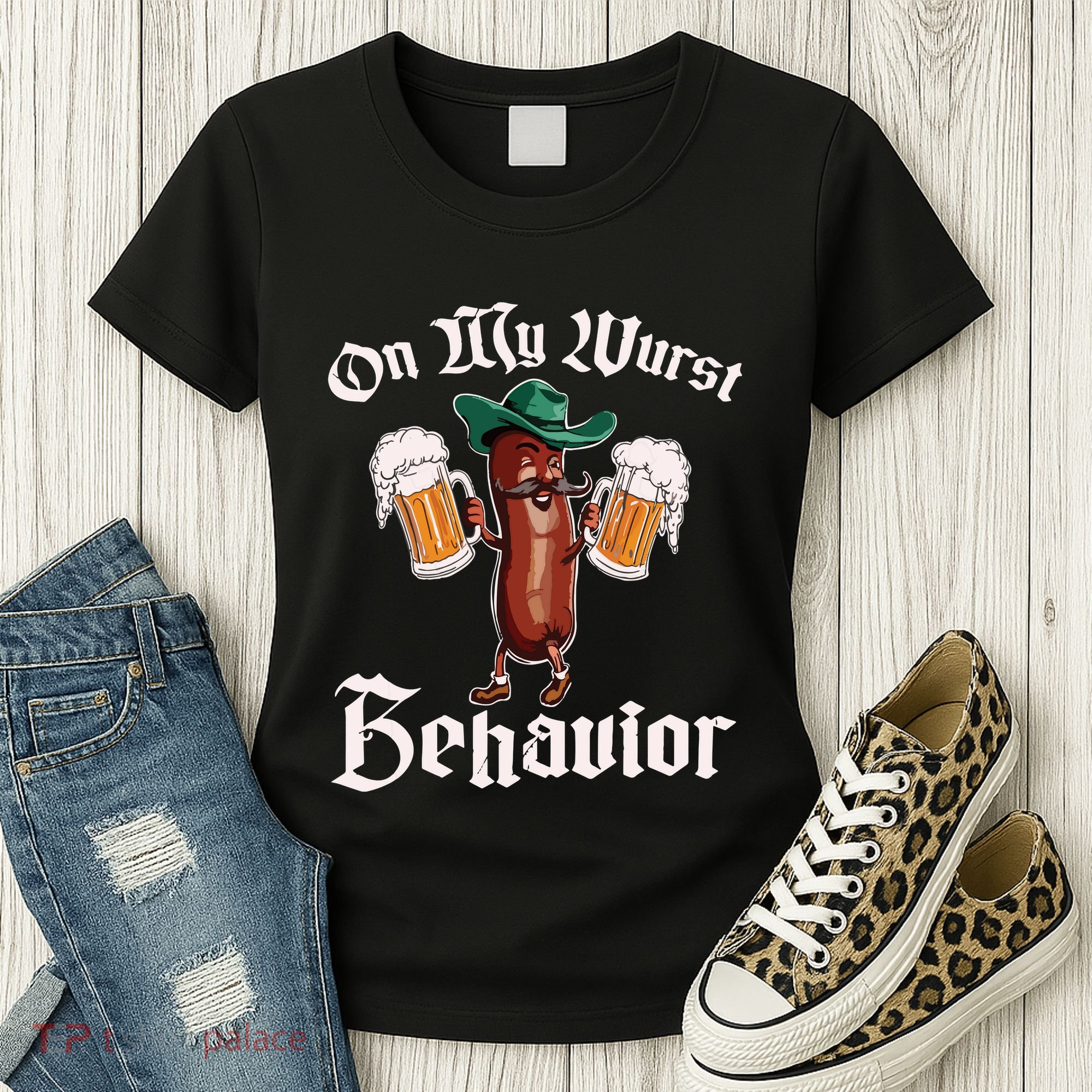 On My Wurst Behavior Funny Oktoberfest Women's T-Shirt