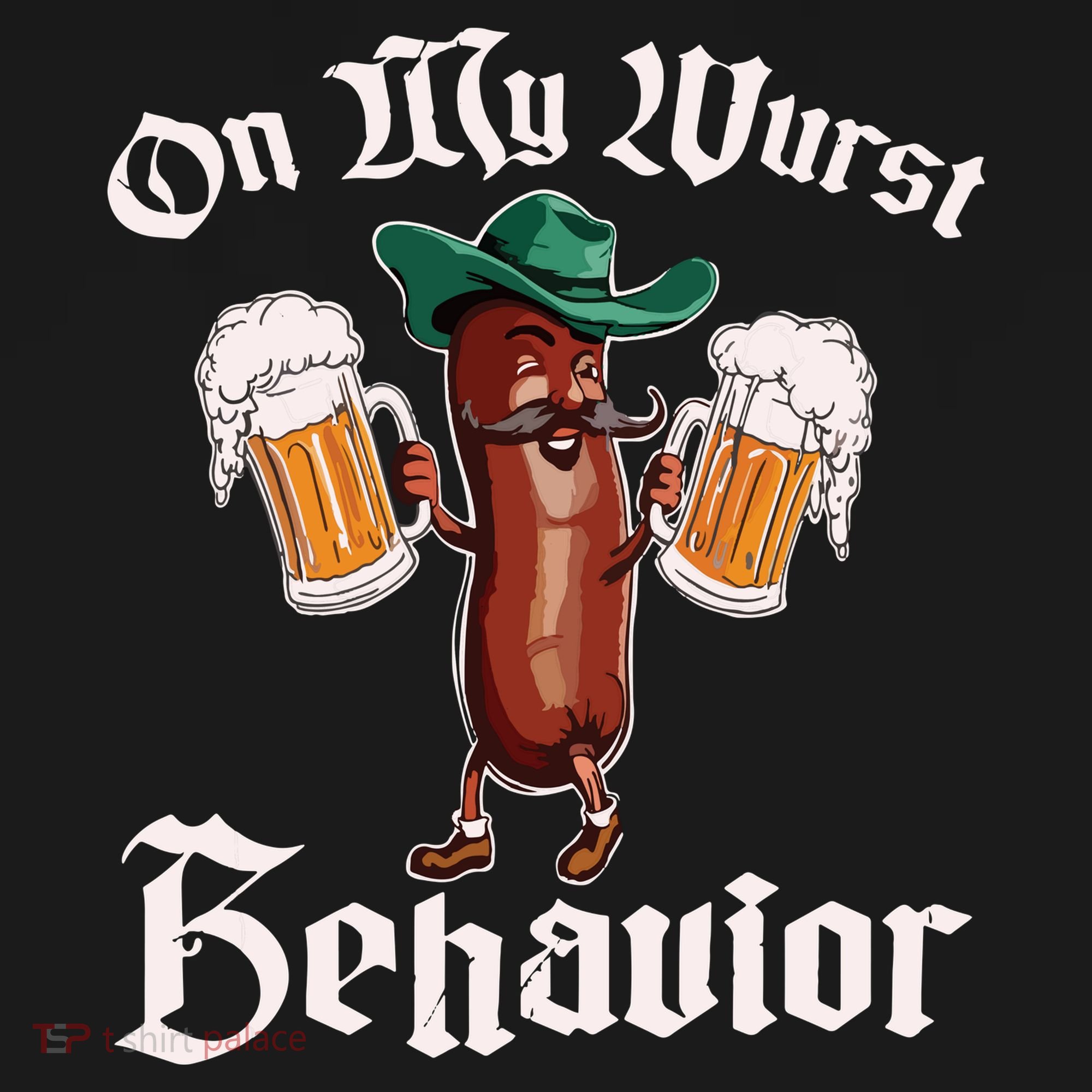 On My Wurst Behavior Funny Oktoberfest Kids Long Sleeve Shirt