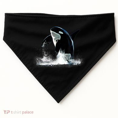 Orca Motif Whale Predator Animals Design USA-Made Doggie Bandana