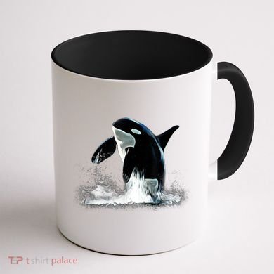 Orca Motif Whale Predator Animals Design Coffee Mug back