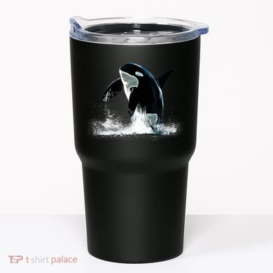 Orca Motif Whale Predator Animals Design Tumbler