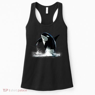 Orca Motif Whale Predator Animals Design Women's Tank Top