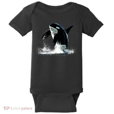 Orca Motif Whale Predator Animals Design Baby Bodysuit