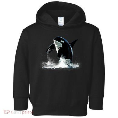 Orca Motif Whale Predator Animals Design Toddler Hoodie