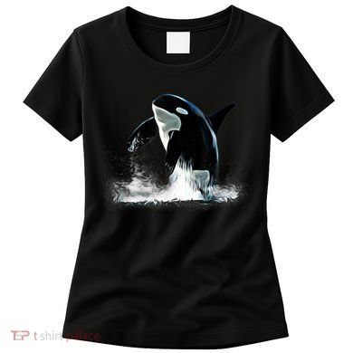 Orca Motif Whale Predator Animals Design Women's T-Shirt