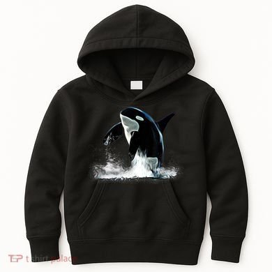 Orca Motif Whale Predator Animals Design Kids Hoodie