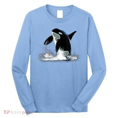 Orca Motif Whale Predator Animals Design Long Sleeve Shirt