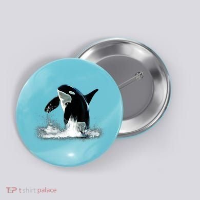 Orca Motif Whale Predator Animals Design Button