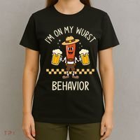On My Wurst Behavior Sausage Funny Oktoberfest T-Shirt thumb 4