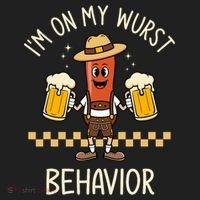 On My Wurst Behavior Sausage Funny Oktoberfest Beanie thumb 2