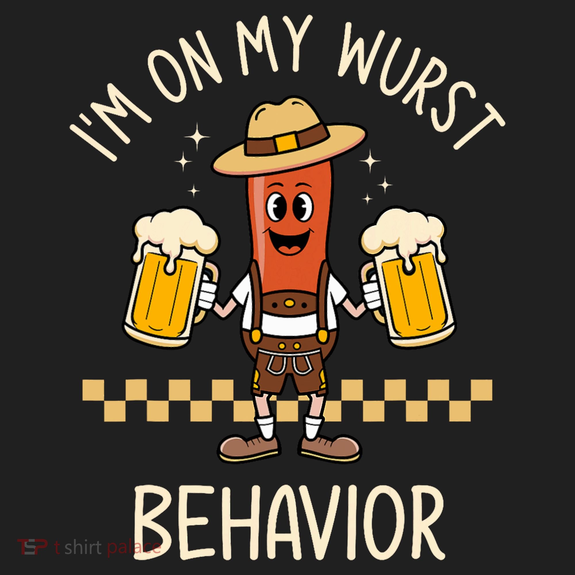 On My Wurst Behavior Sausage Funny Oktoberfest Hat