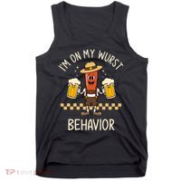 On My Wurst Behavior Sausage Funny Oktoberfest Tank Top thumb 0