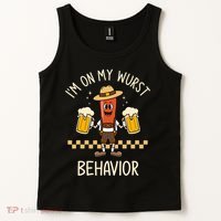 On My Wurst Behavior Sausage Funny Oktoberfest Tank Top thumb 2