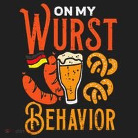 On My Wurst Behavior Funny Bavarian Oktoberfest Women's Sweatshirt thumb 2