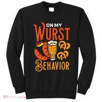 On My Wurst Behavior Funny Bavarian Oktoberfest Sweatshirt thumb 0