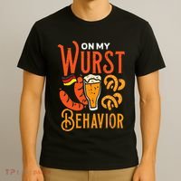 On My Wurst Behavior Funny Bavarian Oktoberfest T-Shirt thumb 3