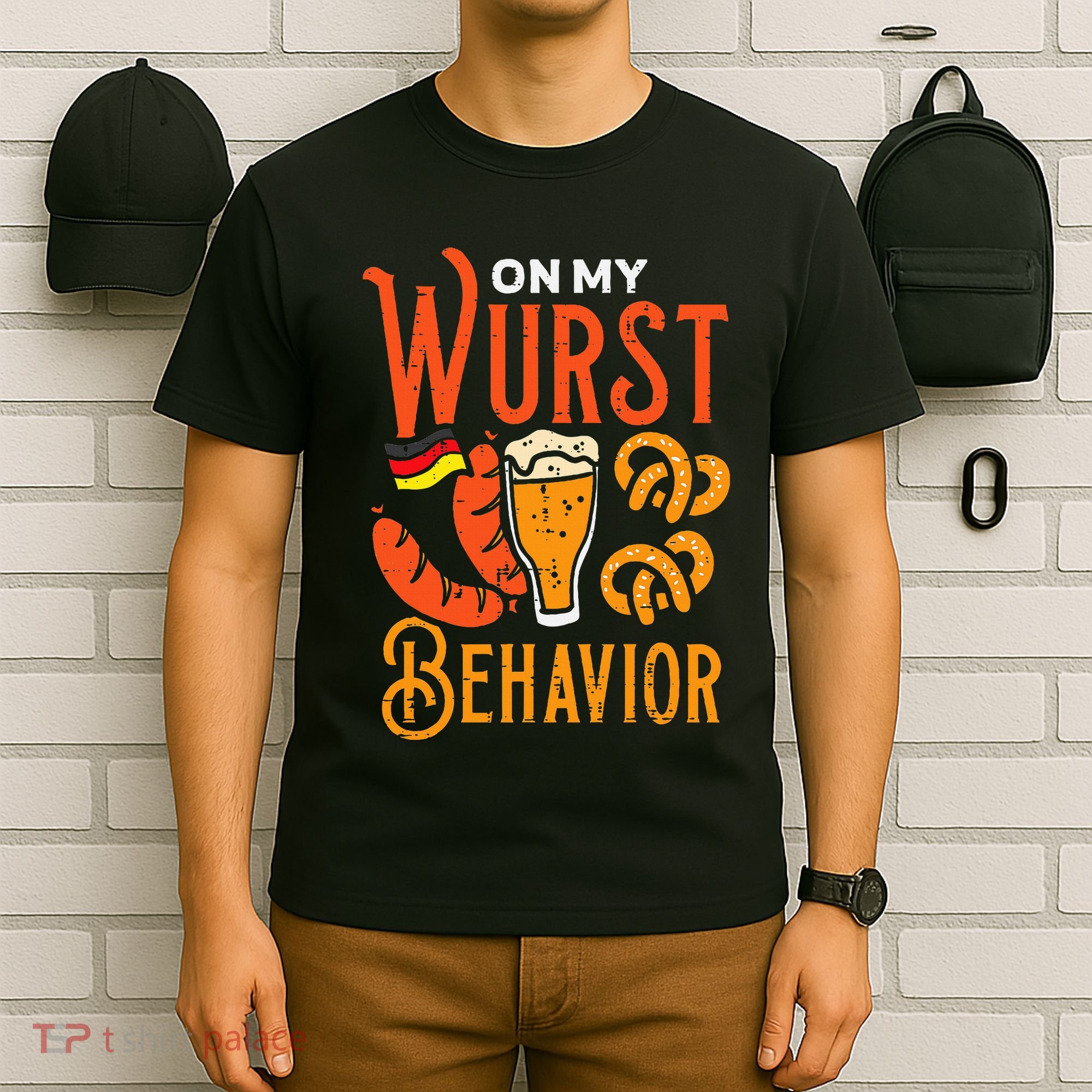 On My Wurst Behavior Funny Bavarian Oktoberfest T-Shirt