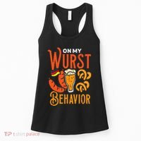 On My Wurst Behavior Funny Bavarian Oktoberfest Women's Tank Top thumb 0