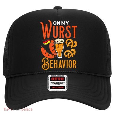 On My Wurst Behavior Funny Bavarian Oktoberfest Hat