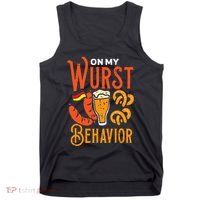 On My Wurst Behavior Funny Bavarian Oktoberfest Tank Top thumb 0