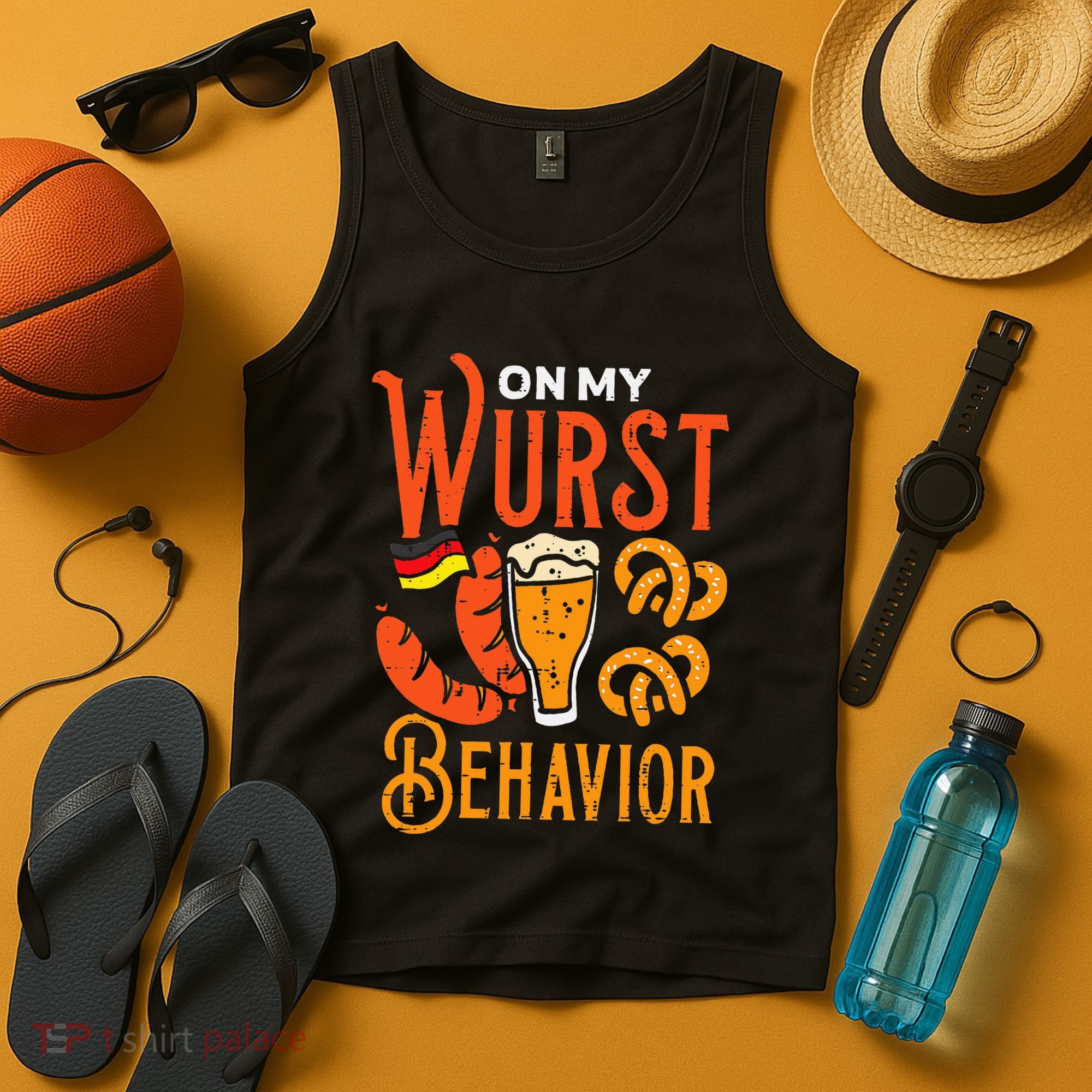 On My Wurst Behavior Funny Bavarian Oktoberfest Tank Top