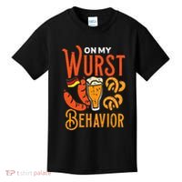 On My Wurst Behavior Funny Bavarian Oktoberfest Kids T-Shirt thumb 0