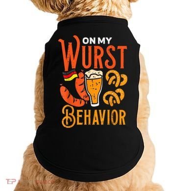On My Wurst Behavior Funny Bavarian Oktoberfest Doggie Tank