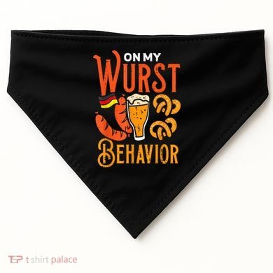 On My Wurst Behavior Funny Bavarian Oktoberfest USA-Made Doggie Bandana