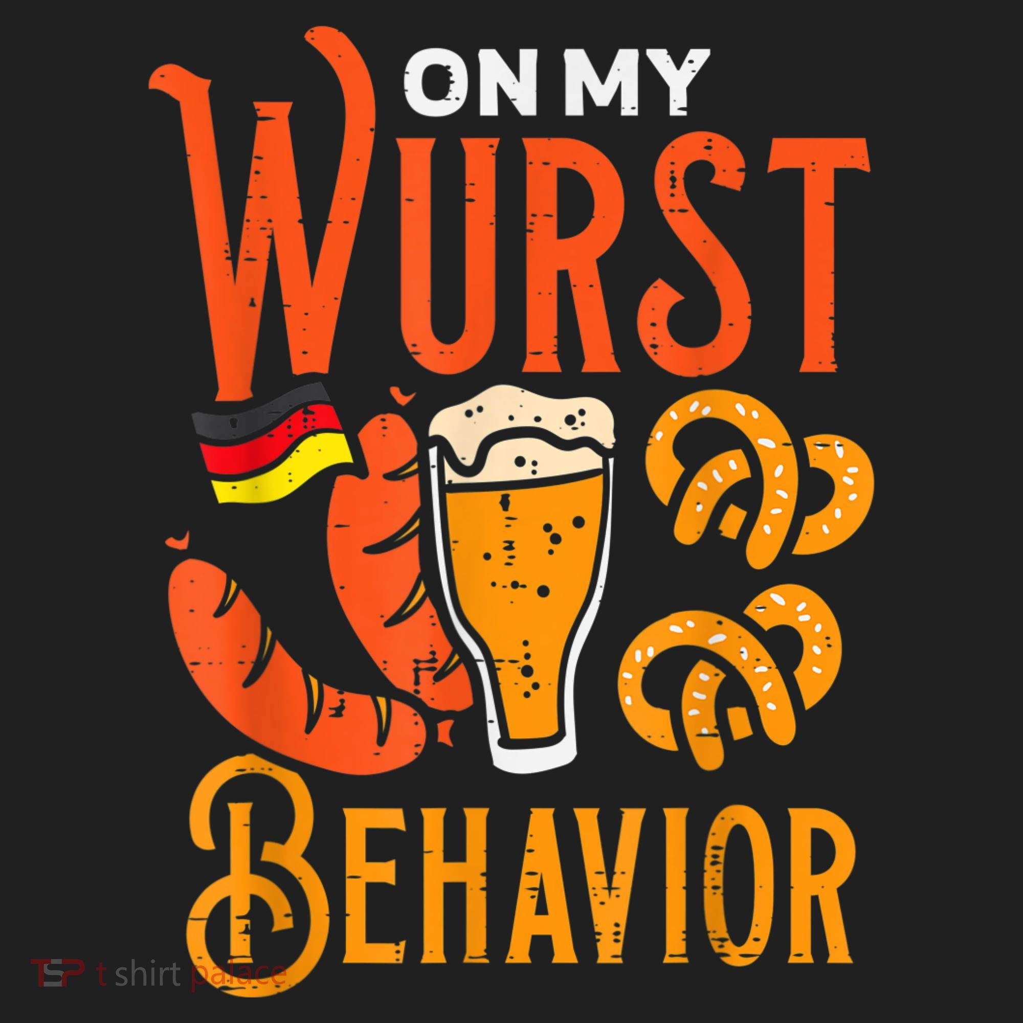On My Wurst Behavior Funny Bavarian Oktoberfest Beanie