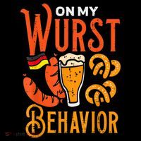 On My Wurst Behavior Funny Bavarian Oktoberfest Women's Hoodie thumb 2