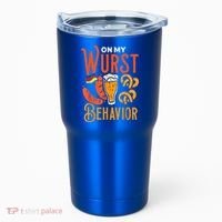 On My Wurst Behavior Funny Bavarian Oktoberfest Tumbler thumb 0