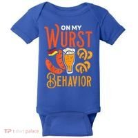 On My Wurst Behavior Funny Bavarian Oktoberfest Baby Bodysuit thumb 0