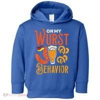 On My Wurst Behavior Funny Bavarian Oktoberfest Toddler Hoodie thumb 0