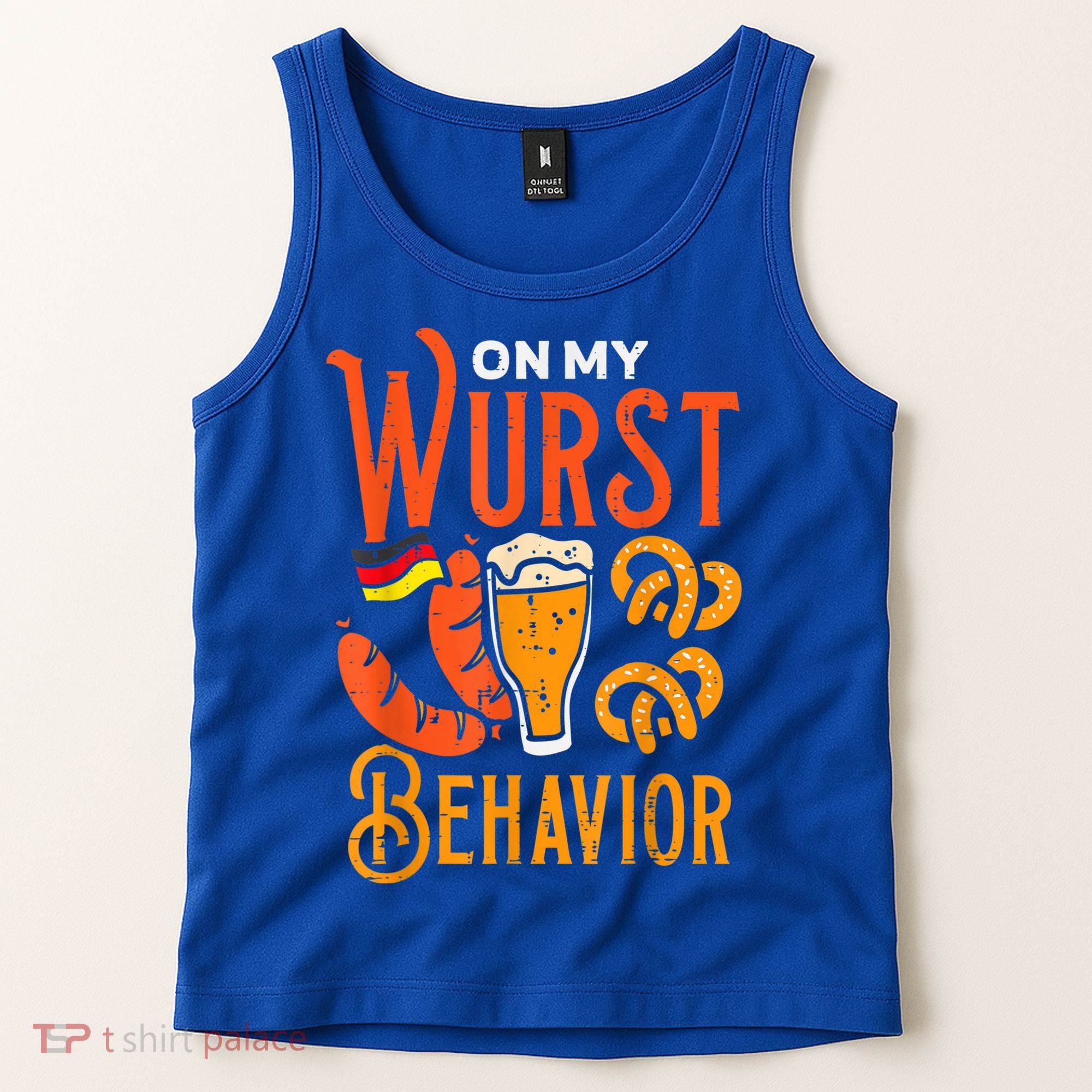 On My Wurst Behavior Funny Bavarian Oktoberfest Tank Top