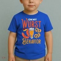 On My Wurst Behavior Funny Bavarian Oktoberfest Toddler T-Shirt thumb 2