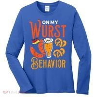 On My Wurst Behavior Funny Bavarian Oktoberfest Women's Long Sleeve Shirt thumb 0