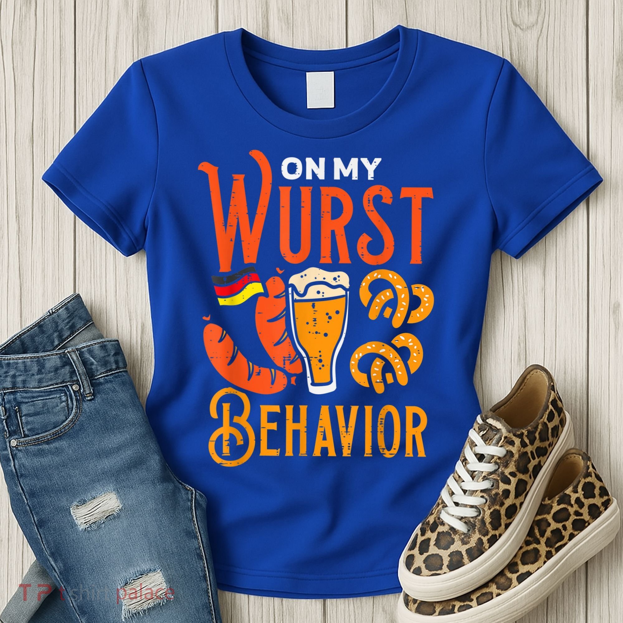 On My Wurst Behavior Funny Bavarian Oktoberfest Women's T-Shirt