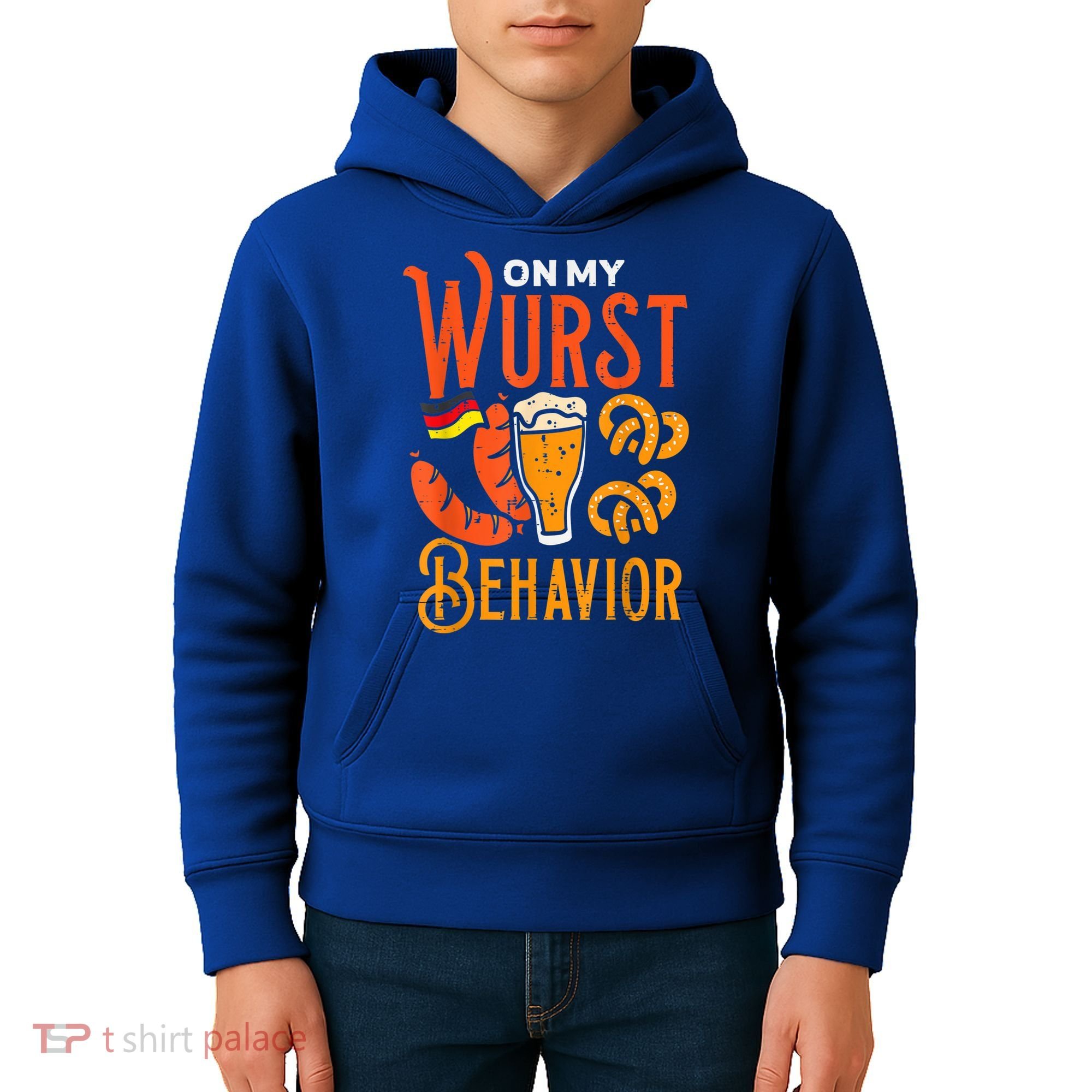 On My Wurst Behavior Funny Bavarian Oktoberfest Kids Hoodie