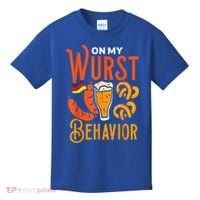 On My Wurst Behavior Funny Bavarian Oktoberfest Kids T-Shirt thumb 0