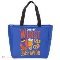 On My Wurst Behavior Funny Bavarian Oktoberfest Tote Bag thumb 0
