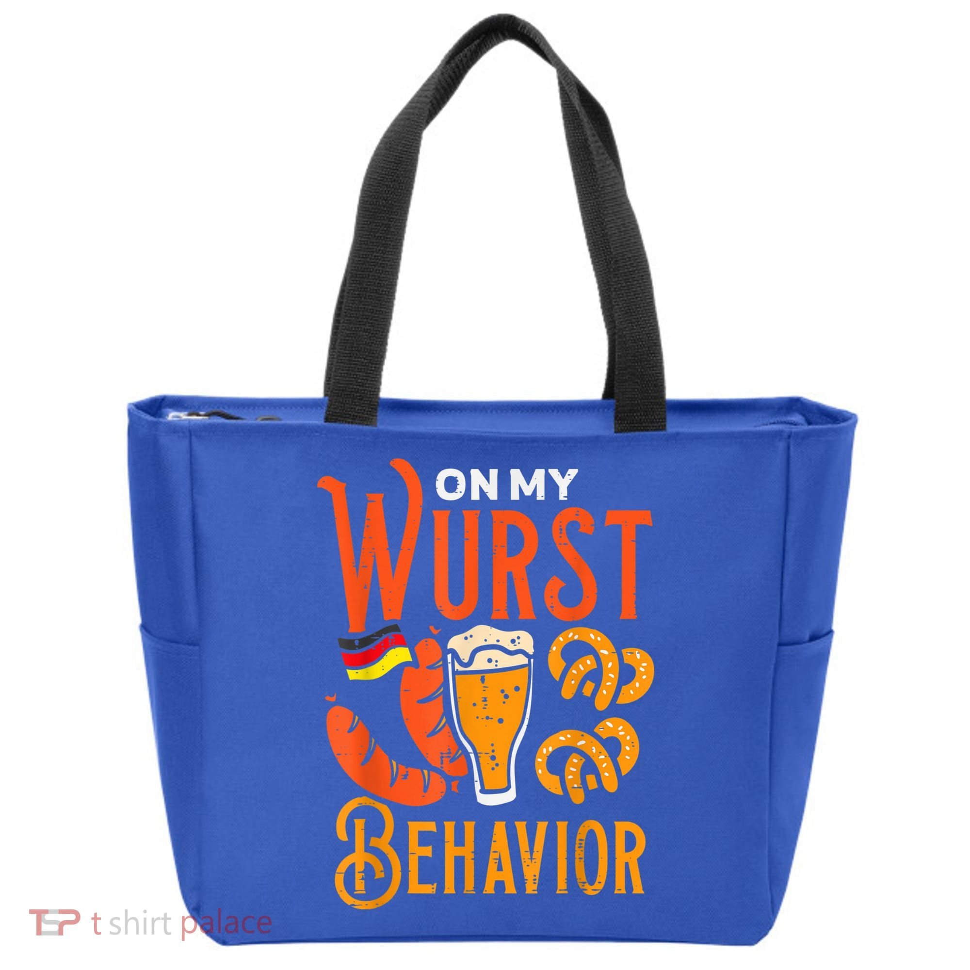 On My Wurst Behavior Funny Bavarian Oktoberfest Tote Bag