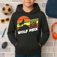 One Man Wolf Pack Kids Hoodie thumb 2