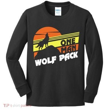 One Man Wolf Pack Kids Long Sleeve Shirt