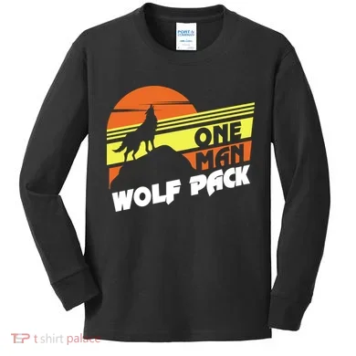 One Man Wolf Pack Kids Long Sleeve Shirt