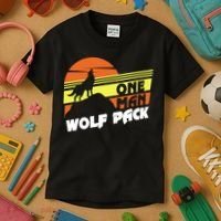 One Man Wolf Pack Kids T-Shirt thumb 3
