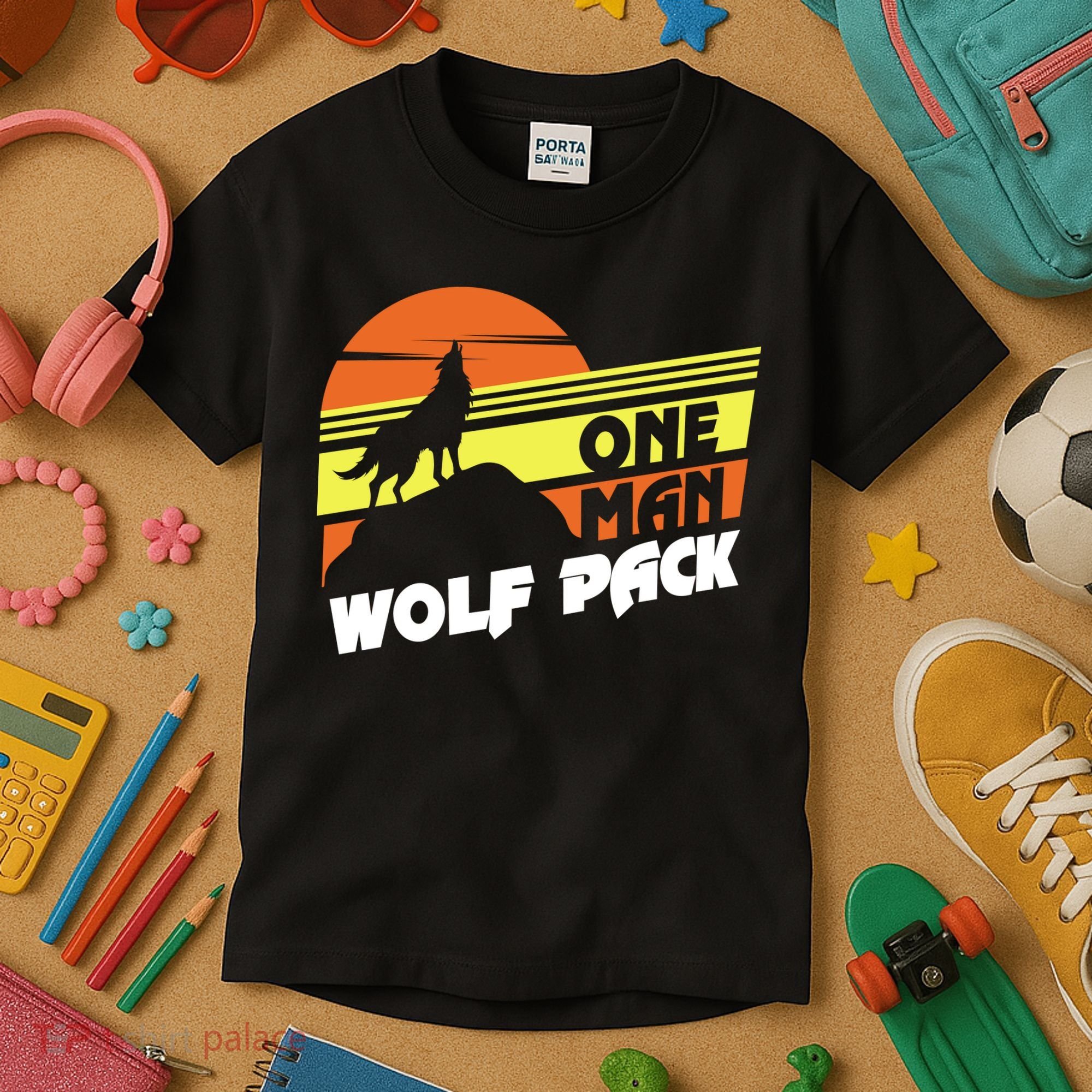 One Man Wolf Pack Kids T-Shirt