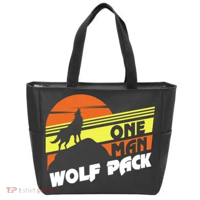 One Man Wolf Pack Tote Bag